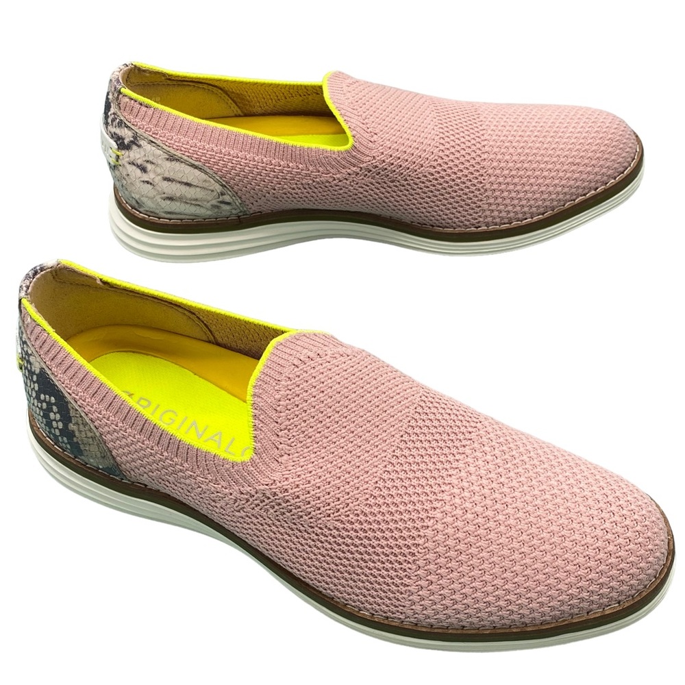 Cole Haan OG Cloudfeel Meridan Misty Rose Pink/ Python Loafers; 6B